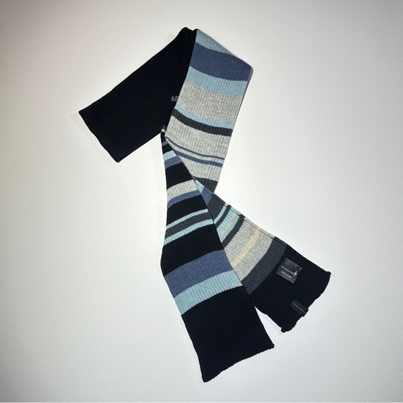 Smartwool Accessories - Smartwool Merino Striped Knit Scarf in Gray Black